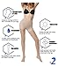 FANCAME Women's Sheer Compression Shaping Pantyhose 40D Push Up Shape Silk Stockings 2 Pair (Medium, Black & Nude)