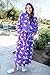 Burklett Womens Robe Hooded Printed Flannel Fleece Bathrobe for Women with Pockets,Unicorns