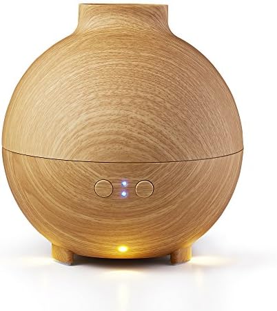Aroma Essential Oil Diffuser, 600ML Wood Grain Aromatherapy Diffuser Ultrasonic Cool Mist Humidifier with Adjustable Mist Mode, Waterless Auto Shut-off with LED Light for Home Office Bedroom