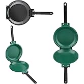 Killer's Instinct Outdoors 1 PCS Double-sided Frying Pan, Easy-to-clean Double-sided Frying Pan with Flip Design