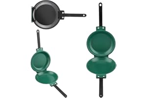 Double-Sided Frying Pan-Non-Stick, Easy-to-Clean Pan with Double-Sided Flip Design