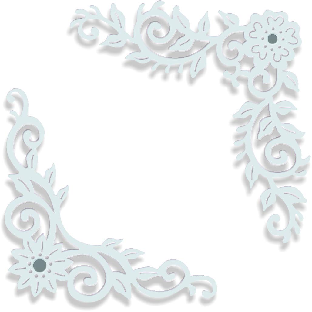 Floral Leaf Corners Metal Cutting and Embossing Die Set by Sue Dix