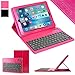 iPad mini Keyboard + Leather Case, Alpatronix KX101 Bluetooth iPad mini Keyboard Smart Case with Removable Wireless Keyboard & Built-in Tablet Stand for iPad mini 4, 3, 2, 1 [iOS 10+ Support] - (Pink)