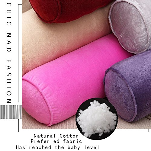 16x6 Inch Round Neck Pillow for Sleeping, Neck Pain Relief, Side Back