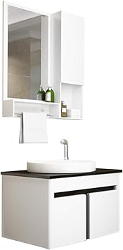 Amazon Com Little Elf Bathroom Pvc Cabinet Combination Toilet Washbasin Wash Basin Wash Basin Wash Cabinet Modern Minimalist Mirror Cabinet Furniture Decor