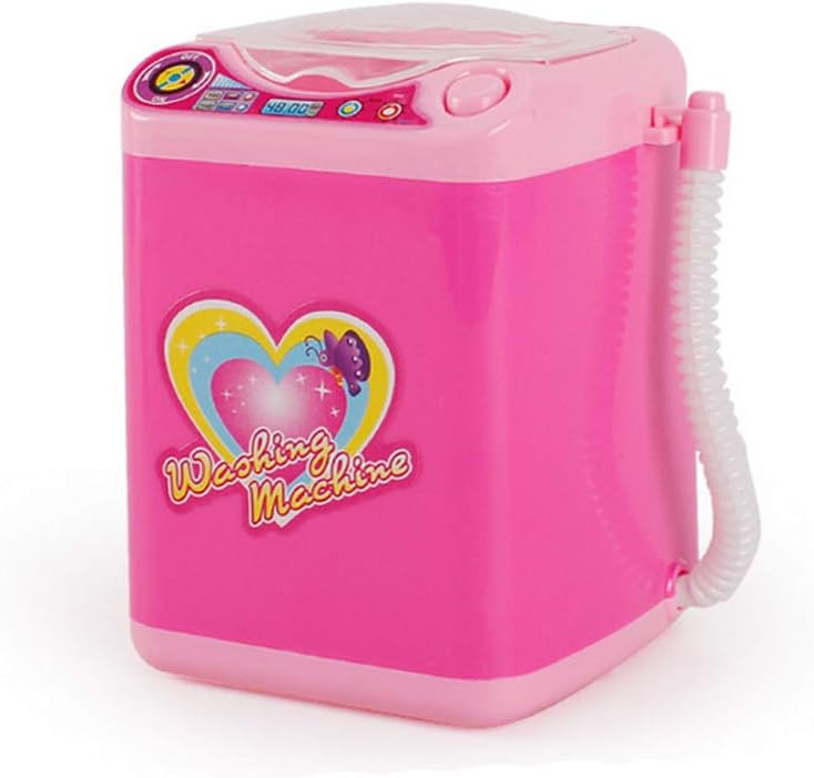 Aomili Washing Machine Mini Toy, Makeup Brush Automatic Cleaning Device or Children's Day Gift (Pink)