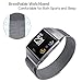 hooroor for Fitbit Ionic Bands Small and Large for Women Men, Fully Magnetic Closure Clasp Mesh Loop Milanese Stainless Steel Metal Band (Smoke Gray, Large)