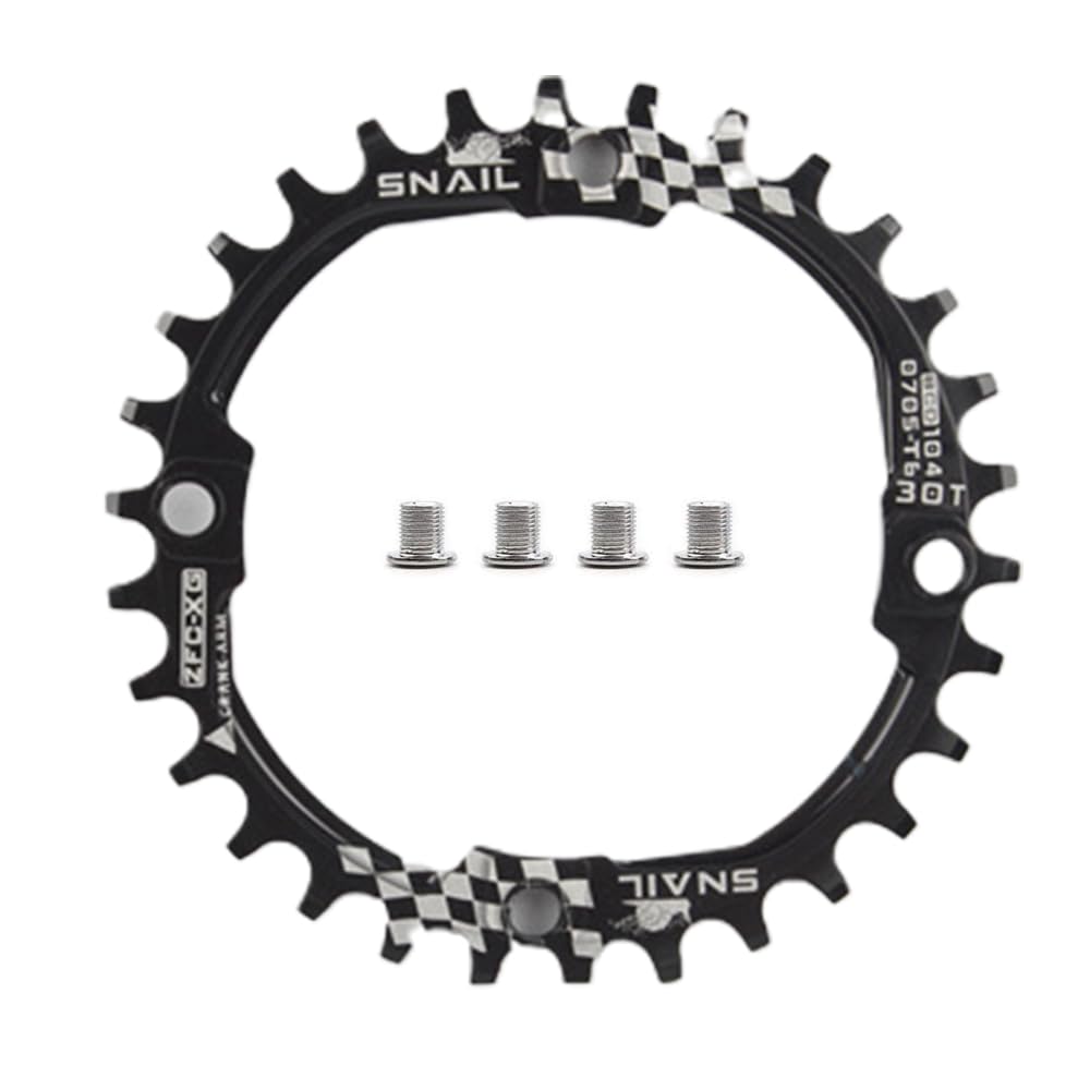 CYSKY Narrow Wide Chainring 104BCD 30T Bike Single Chainring for 9 10 11 Speed, Perfect for Most Bicycle Road Bike Mountain Bike BMX MTB (Black)