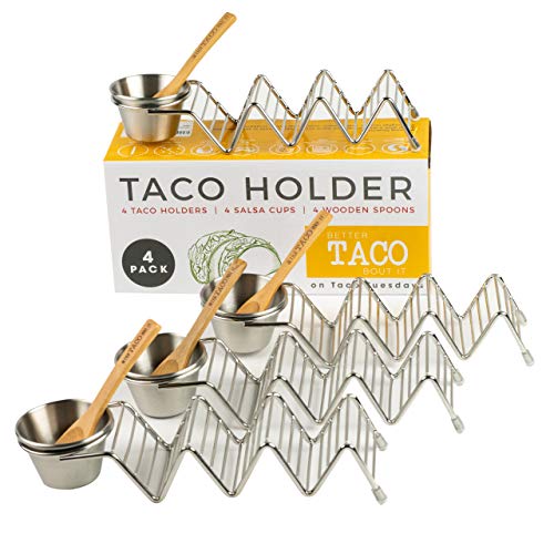 Taco Shell Stand Up Holders 4 Pack Premium Stainless Steel Oven