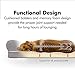 Friends Forever Orthopedic Dog Bed Lounge Sofa Removable Cover 100% Suede 2.5″ Mattress Memory-Foam Premium Prestige Edition 20″ x 25″ x 5″ Khaki Beige Smallthumb 2