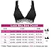 YIANNA Lace Bralette, Women's Deep V Neck Unpadded Lace Long Line Plunge Bralette Bra, YA8336-Black-M