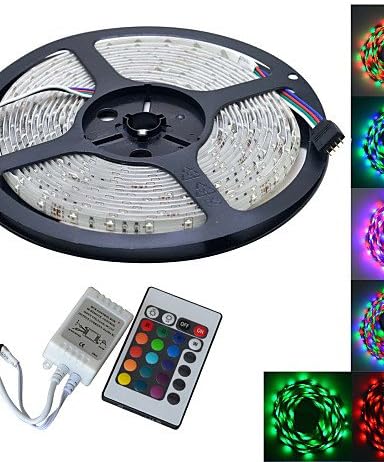 HJLHYL 5M 300-3528 SMD RGB LED Strip Light with 24Key Remote Controller (DC12V /5M) , rgb-us