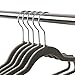 Finnhomy Heavy Duty 50 Pack Clothes Hangers with 10 Sturdy Multiple Use Finger Clips, Durable Slim-Line Velvet Hangers, Gray