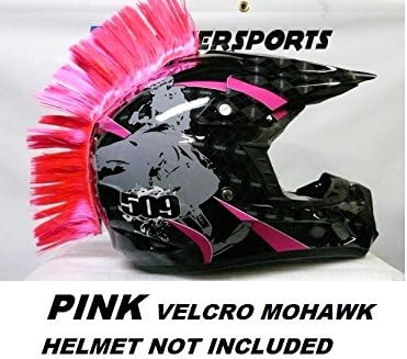 Pink Velcro Helmet Hairy Mohawk Motorcycle Dirt Bike Bmx Skate Board Skiing Snowmobile Scooter Helmets Mohawks Helmet Not Included