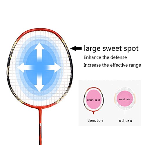 Senston 2 Player Badminton Racket Set Double Rackets Carbon Fiber