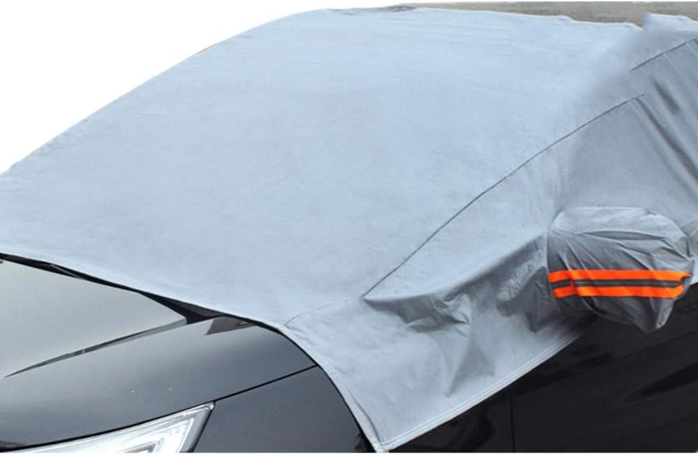 Ecloud Shop Windshield Half Car Covers Sun Heat Proof Anti Snow Dust Proof Rain Proof Cover Four Seasons Universal for Most Car, SUV -Gray