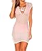 Shawhuwa Womens Sexy Lace V Neck Bikini Cover up Beach Dress Swimwear M White