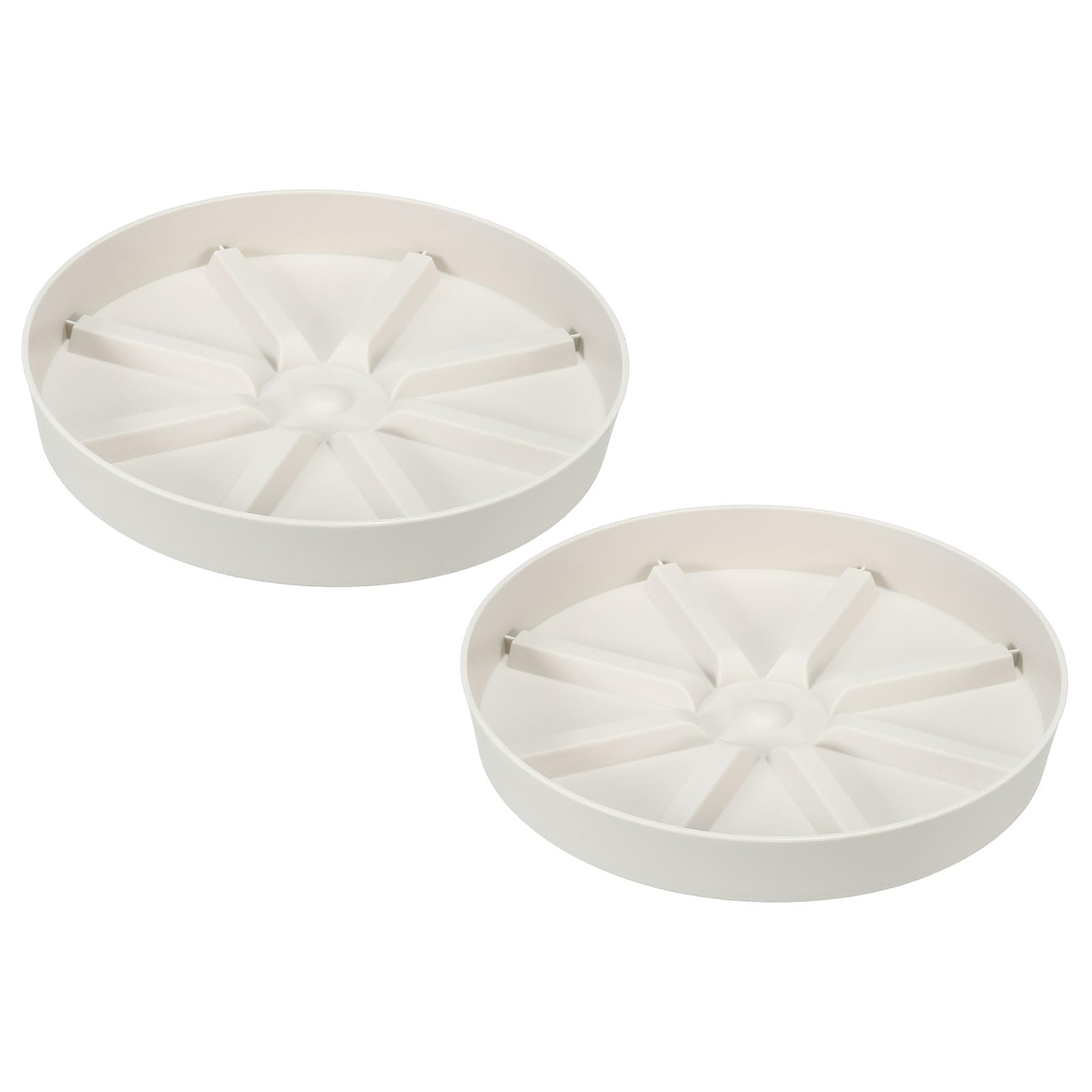 PATIKIL 7.5 Inch Plant Saucers Tray, 2Pcs Durable Plastic Round Flower Pot Drip Tray Thicker Anti-Rot Root for Indoors Outdoors Home Garden, Beige