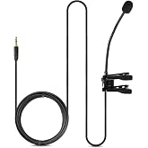 Movo ACM400 Motorcycle Helmet Microphone for GoPro - Gooseneck Clip-On Mic | Omnidirectional 3.5mm mini mic for moto vlogging and action cams; flexible gooseneck and clip, no batteries to charge