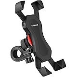 Tiakia 自転車 スマホ ホルダー オートバイ バイク スマートフォン振れ止め 脱落防止 GPSナビ 携帯 固定用 防水 に適用iphone7 8 X xperia HUAWEI android 多機種対応 角度調整 360度回転 脱着簡単 強力な保護 (ブラック)