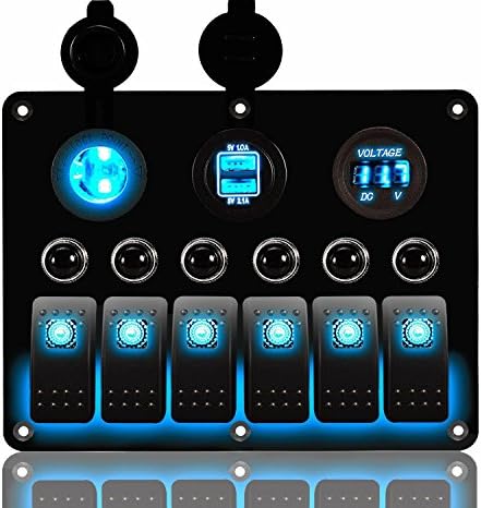 DCFlat 4 Gang/6 Gang/8 Gang Circuit LED Car Marine Boat Rocker Switch Panel