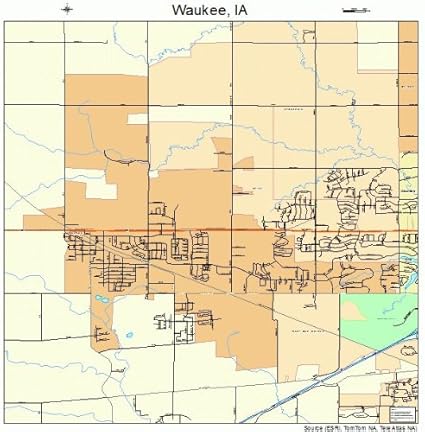 Amazon Com Large Street Road Map Of Waukee Iowa Ia Printed