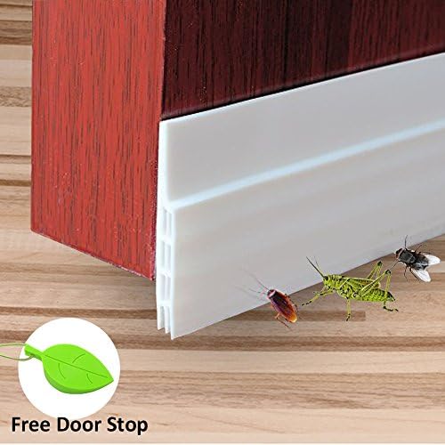 Door Draft Stopper, Soundproof Under Door Draft Blocker and Door Weather Striping by RIOUSSI (White, 2"x 39")