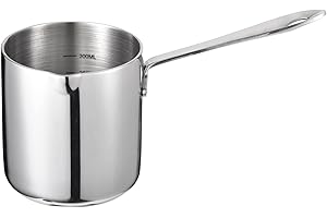 IMEEA Butter Warmer Turkish Coffee Pot Milk Warmer Pot Mini Saucepan with Spout 18/10 Tri-Ply Stainless Steel (10oz/300ml)
