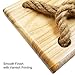 Aoneky Natural Wood Tree Swing Seat, Kids Children Adult Backyard Outdoor Replacement Rope Wooden Swing Set, Round (Square)