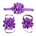 Lisli® 3sets/9pcs Baby Girl's Kids Flowers Foot Band Ties Barefoot Sandals Shoes and Headband