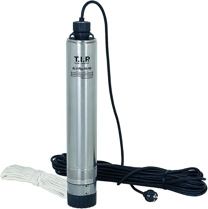 T.I.P. 30177 Stainless Steel Deep Well Pump AJ 4 Plus 95/40, 5500 L/h, 900W