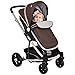 BABY JOY Baby Stroller, 2 in 1 Convertible Carriage Bassinet to Stroller, Pushchair with Foot Cover, Cup Holder, Large Storage Space, Wheels Suspension, 5-Point Harness, Coffee