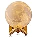Gahaya Moon Lamp, Night Light for Kids 5.9 inch 3 LED Colors Moon Light with Stand, Remote and Touch Control USB Rechargeable, 3D Lunar Lamp Home Decor Gifts for Teen Boys Girls