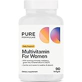 PureFormulas Women's Multivitamin for Women's Daily Wellness, Energy, and Vitality with Evening Primrose, Cranberry, Green Tea, Horsetail Silica, and CoQ10-30 Servings
