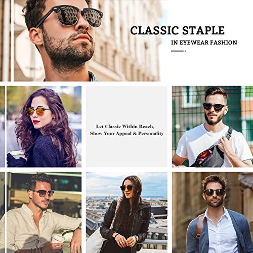 GQUEEN Horn Frame Half Frame Retro Polarised Sunglasses Men Women