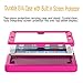 LEDNICEKER Kids Case Built-in Screen Protector for iPad Mini 1 2 3 - Shockproof Handle Kidproof Friendly Foldable Stand Child Case for iPad Mini 1st 2nd 3rd Generation - Magenta/Rose