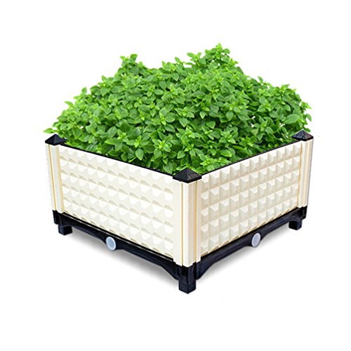 AK Energy 16″ Raised Vegetable Garden Bed Kit w/Drainer Plastic Outdoor Elevated Planter Box
