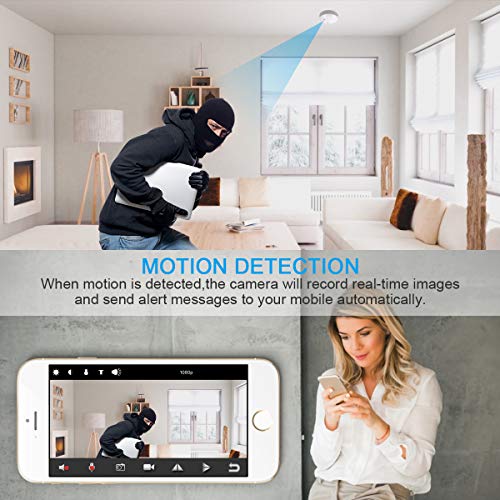 Spy Camera Wireless Hidden ZXWDDP HD 1080P Nanny Cam Baby Pet Monitor WiFi Smoke Detector Camera Motion Detection/Indoor Security Monitoring Camera Support iOS/Android