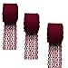 3 Rolls 10 Yards Floral Lace Ribbon Lace Trim Webbing Fabric for DIY Jewelry Making Craft Clothes Accessories Gift Wrapping (Burgundy)