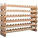 HOMCOM Stackable Wine Rack, Modular Storage Shelves, 72-Bottle Holder, Freestanding Display Rack for Kitchen, Pantry, Cellar, Natural
