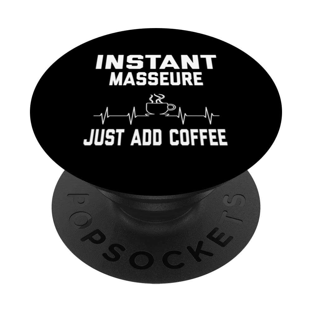 Masseure Coffee Lover / Coffee Humor Funny EKG Design PopSockets Swappable PopGrip