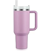 BELYQLY New Version 40oz Stainless Steel Vacuum Insulated Tumbler with Lid and Straw for Water, Smoothie and More, Iced Tea or Coffee (Lilac Purple)