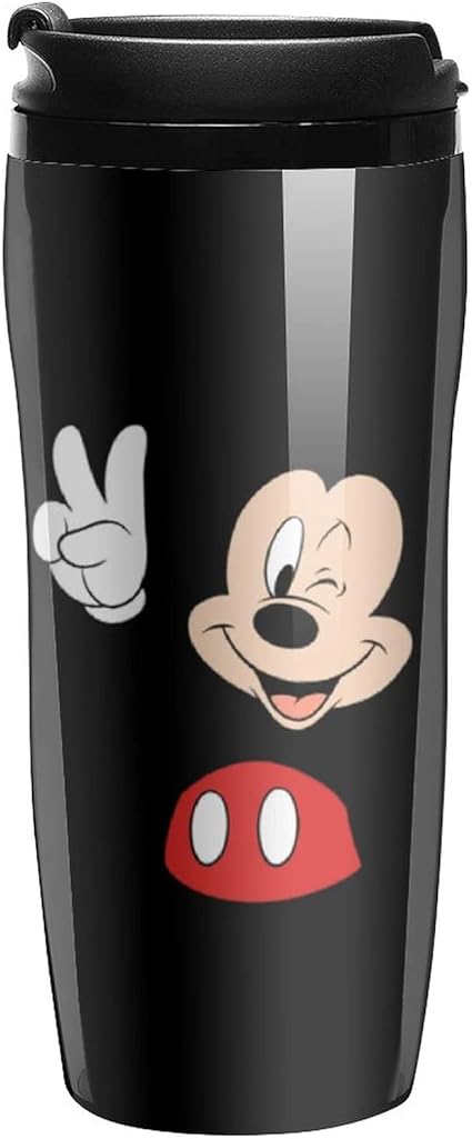 Amazon ミッキーマウス コーヒーカップ 二重構造 350ml 水筒 Danesi ふた付き 直飲み プレゼント用 キャラクター グッズ かわいい Danesi 水筒 マグボトル