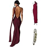 Yazinie Women Sexy Backless Dress Open Back Cocktail Maxi Dress for Women
