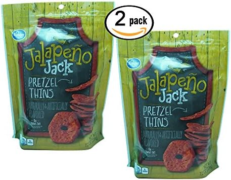 2 Pack Jalapeno Jack Pretzel Thins 7.2oz each Spicy Snack Chip