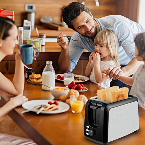 Toaster 2 Slice Best Rated Prime 2 Slice Toaster Extra Wide Slot for Bread Toasted with 7 Shade Settings Removable Crumb Tray Defrost/Bagel/Cancel Functions