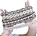 Udalyn 1-6 Pcs Rhinestone Elastic Headbands for Women Girls Beaded Bands Hair Accessories Handmade Jewelry