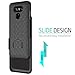 LG G6 Holster Case, LOVPHONE Secure Belt Clip Holster & Kickstand Combo 180° Degree Rotating Locking Swivel + Shockproof Protection Case (Black)