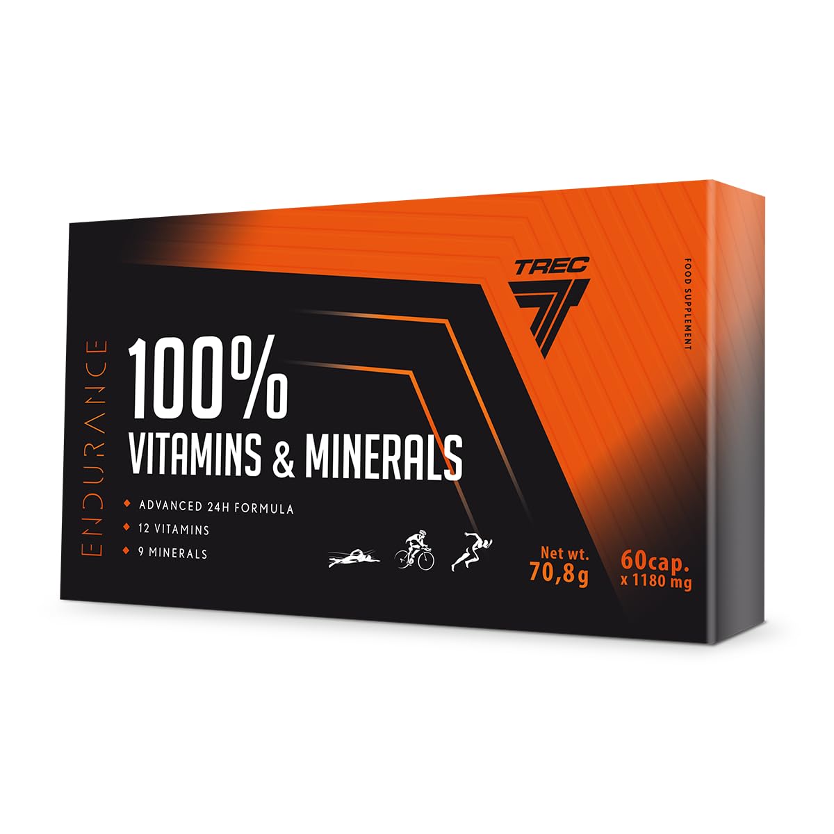 Trec Nutrition 100% Essenctial Vitamins and Minerals 60 caps day night 375mg Magnesium