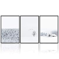 3 Piece Framed Canvas Wall Art Snow Landscape Canvas Prints Home Artwork Decoration for Living Room,Bedroom - 16